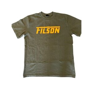 Filson Mens Graphic Shirt Otter Green Orange Logo Made in USA Medium FCOP011901